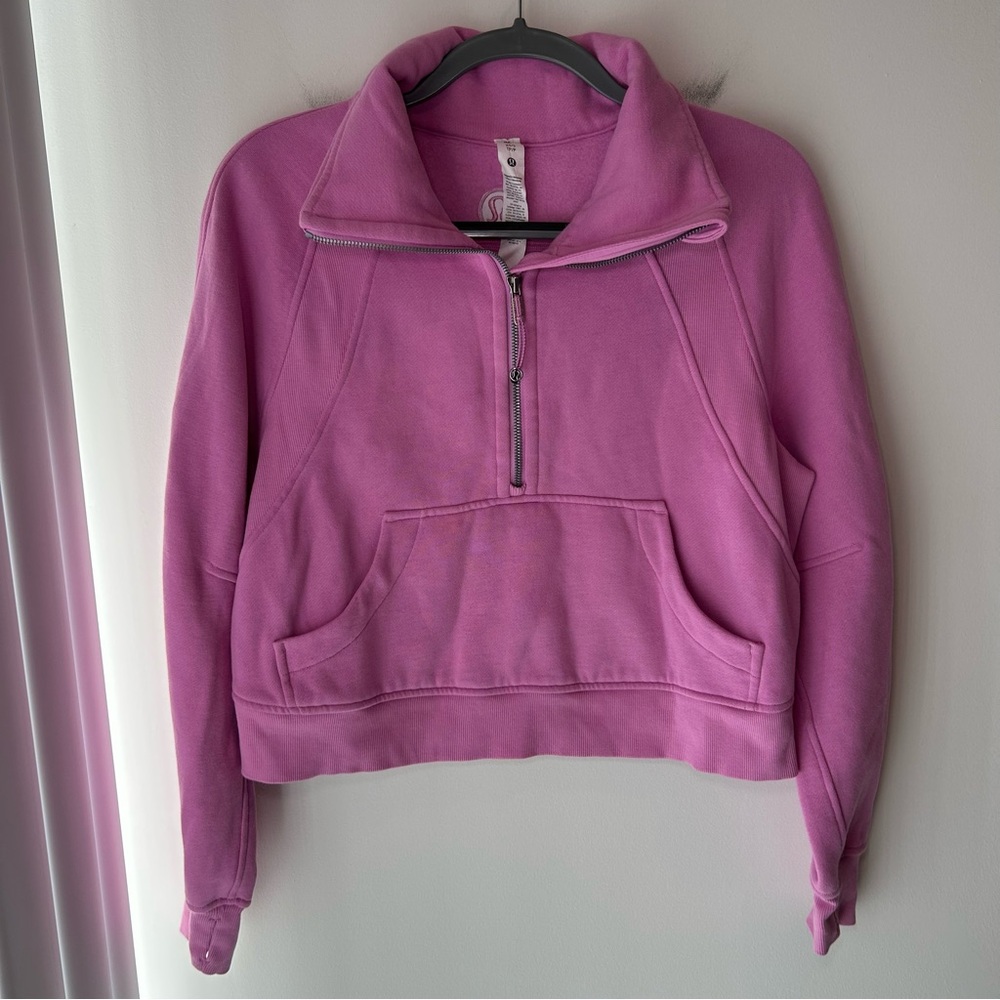 Lululemon Scuba Oversized Funnel Neck Half Zip Pink Size Extra Small/Small